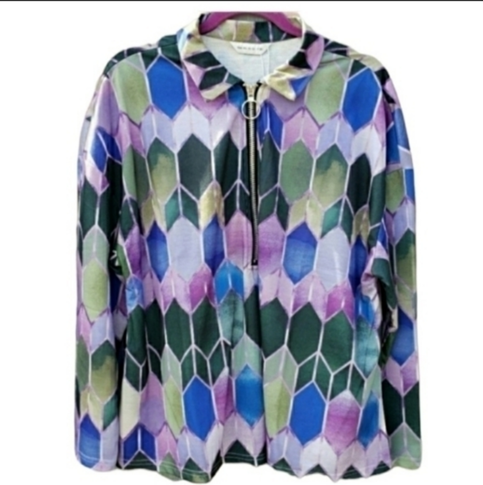 Tendency Pullover Zipper on Top Jacket Tops Blouse‎ XXL NWT